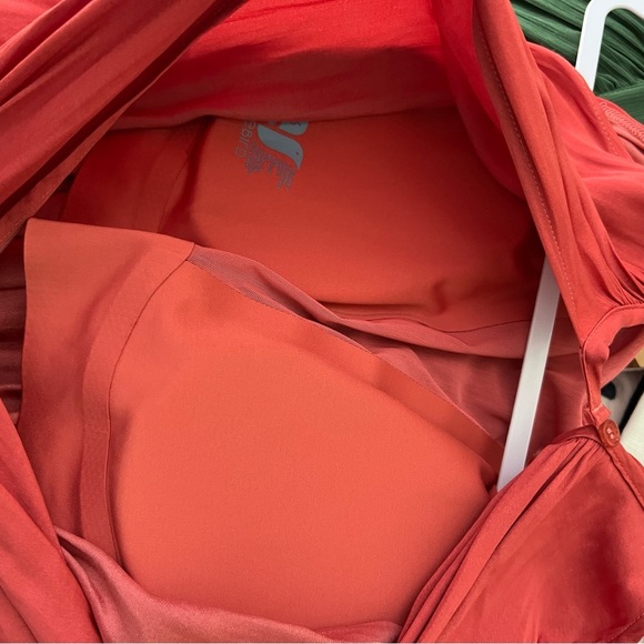 Shebird Maxi Bra Dress The Emma Satin Dress Smocked Coral she bird Large 12 - Picture 5 of 7